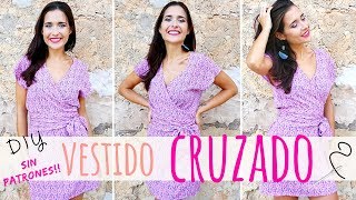 Tutorial VESTIDO CRUZADO muy fácil y sin patrones  DIY wrap dress [upl. by Marietta487]