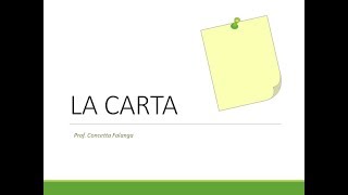 La carta  Classi 1 [upl. by Lekar]