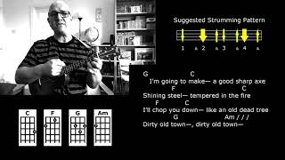 Dirty Old Town  Ewan MacColl  Dubliners  Ukulele StrumAlong Lesson  Jez Quayle [upl. by Ellora]