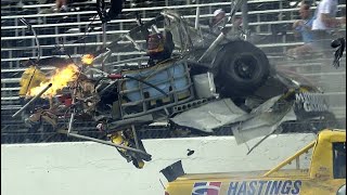 Geoff Bodine Terrible NASCAR Truck Crash 2000 [upl. by Yltnerb]