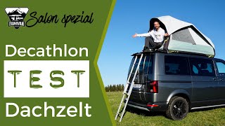 Dachzelt Test  Neue Decathlon VAN 500  aufblasbares Dachzelt im Test [upl. by Adnarem]