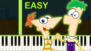 PHINEAS AND FERB  EASY Piano Tutorial [upl. by Llerrad733]