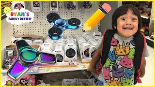 Back to School Shopping and Fidget Spinner Toy Hunt with Ryans Family Review [upl. by Bushore]