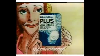 Animated AlkaSeltzer Plus Commercial 1975 [upl. by Eedak]