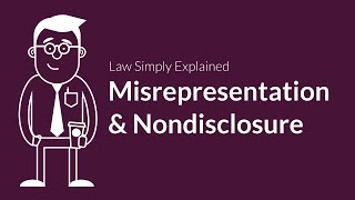 Misrepresentation and Nondisclosure  Contracts  Defenses amp Excuses [upl. by Pearla374]