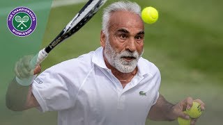 Mansour Bahrami trick underarm serve  Wimbledon 2019 [upl. by Ayana]