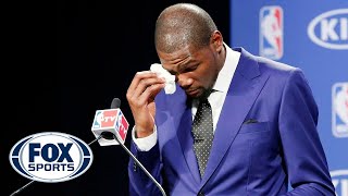 Emotional Kevin Durant accepts NBA MVP [upl. by Akimehs]