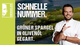 Schnelles grüner SpargelRezept in Olivenöl gegart von Steffen Henssler [upl. by Aramo]