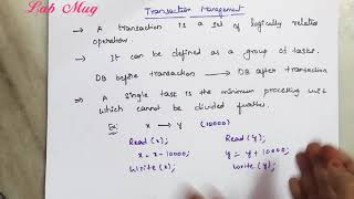 Transaction management with example in Dbms  DBMS IN TELUGU [upl. by Adiel]