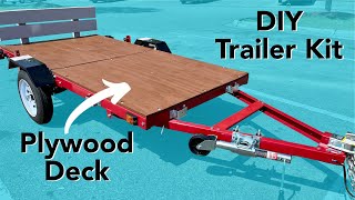 Installing Plywood Deck on Harbor Freight Utility Trailer [upl. by Tekla838]