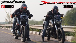 Bajaj Dominar 250 vs Bajaj Pulsar N250 Performance Test [upl. by Biggs]