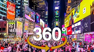 4K 360° New York City Evening Walk to Times Square  42nd Street from Columbus Circle [upl. by Llezo688]