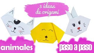 3 IDEAS FÁCILES DE ORIGAMI  ESPECIAL NIÑOS  ANIMALES [upl. by Davena291]