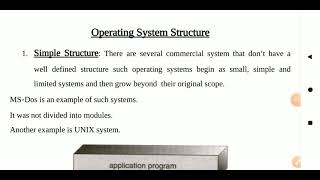 Operating system structure simple structure Layered Structure Kernel Structure [upl. by Aiek989]