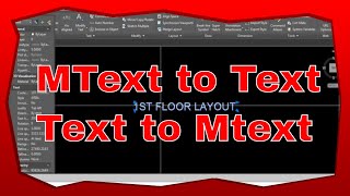 AutoCAD tutorial  Convert Mtext to Text or Text to Mtext AutoCAD 2015 [upl. by Ilil576]