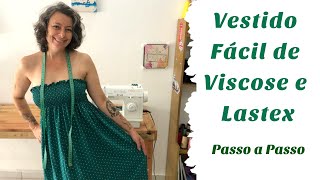 Vestido Fácil de Viscose e Lastex [upl. by Artinek109]