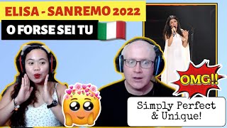 ELISA  O FORSE SEI TU  SANREMO 2022 REACTION🇮🇹 [upl. by Nonad]