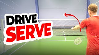 Badminton doubles serve  DRIVE serve technique [upl. by Robbins636]