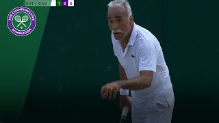 Mansour Bahrami plays funny phantom point in mens doubles  Wimbledon 2018 [upl. by Cybill]