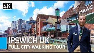 Exploring Ipswich Town centre  Marina amp Historic Town Centre Walking Tour [upl. by Artekal]