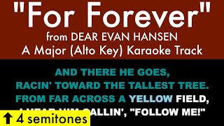 quotFor Foreverquot Alto Key from Dear Evan Hansen A Major  Karaoke Track with Lyrics [upl. by Oleg]