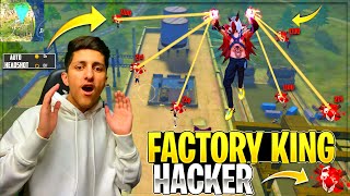 Factory King Hacker😡 I Meet Hacker On Factory Roof  Diamond Hacker Wall Hacker Garena Free Fire [upl. by Annawad]