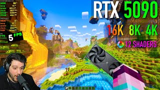 Destroying the RTX 5090 inMINECRAFT  Shaders 4K 8K 16K [upl. by Edialeda]