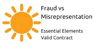 Fraud vs Misrepresentation  Other Essential Elements of a Valid Contract  CA CPT  CS amp CMA [upl. by Valida346]