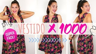 Vestido multiposición muy fácil con 4 rectángulos de tela  DIY infinity dress [upl. by Sorodoeht645]