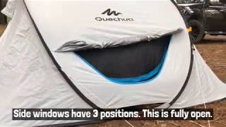 Quechua 2 Seconds Pop Up Tent quotFresh amp Blackquot 3 Person Tent Review and Pack Down [upl. by Andrel]