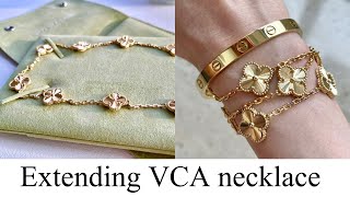 Extending Van Cleef amp Arpels Alhambra necklace [upl. by Caitrin916]