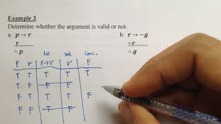 Valid and Invalid Arguments in Logic using truth tables part 2 [upl. by Hike170]