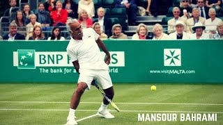 Tennis The Greatest Showman Mansour Bahrami  Funny Moments [upl. by Atterehs643]